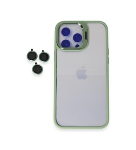 iPhone 15 Pro Max Kılıf Roblox Lens Standlı Kapak - Yeşil
