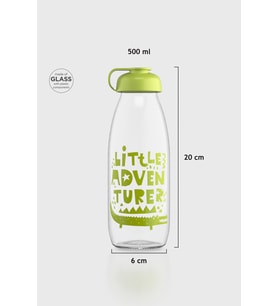 Renga Milky Desenli 500 ml Cam Şişe 182057 Yeşil