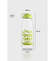 Renga Milky Desenli 500 ml Cam Şişe 182057 Yeşil