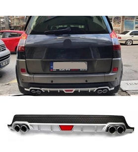 Renault Scenic 2 Gri Difüzör Difizör Yuvarlak Egzoz Görünüm Kulaklı Tip 2003-2009