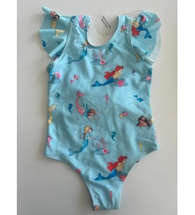 Petityu Mermaid Akvaryum Mavi Mayo Sırtı Fiyonk Detaylı Hızlı Kuruyan Kız Çocuk Mayo