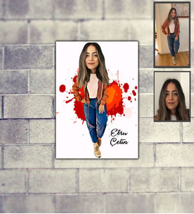 Kişiye Özel Kendin Tasarla Karikatürlü Ahşap Tablo 30x47 Model-1