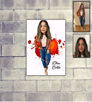 Kişiye Özel Kendin Tasarla Karikatürlü Ahşap Tablo 30x47 Model-1