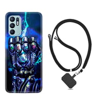 Oppo Reno 6 Kılıf Silikon Boyun Askılı İpli Desenli Silikon Thunder Play 1760