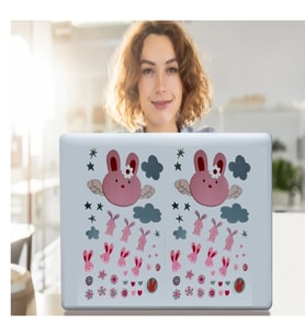 DEFTER STİCKER,LAPTOP STİCKER TAVŞAN DESENLİ PVC 70X50X0,5CM
