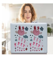 DEFTER STİCKER,LAPTOP STİCKER TAVŞAN DESENLİ PVC 70X50X0,5CM