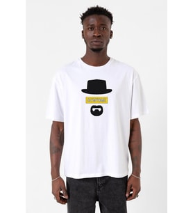Breaking Bad Yellow Say My Name Head Beyaz Erkek Oversize Tshirt