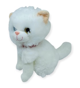 Sesli Peluş Kedi Van Kedisi 25 cm - Beyaz - 1 ADET
