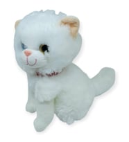 Sesli Peluş Kedi Van Kedisi 25 cm - Beyaz - 1 ADET