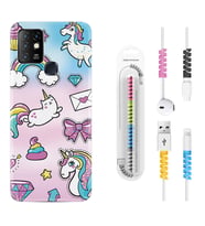 INFINIX Hot 8 9 10 11S Hot 10 Play 10T Kılıf Kablo Koruma Spiral Silikon Unicorn Mektup 1800