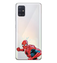 Samsung Galaxy A51 Uyumlu Örümcek Adam Tasarımlı Şeffaf Telefon Kılıfı