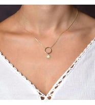 Choker Altın Güneş Kolye Çift Zincirli (Çok Renkli)