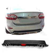 Renault Fluence Siyah Difüzör Difizör Yuvarlak Egzoz Görünüm Kulaklı Tip 2009-2016