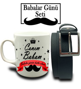 Babalar Gününe Özel Canım Babam Tasarımlı Kupa & Kemer Hediye Seti