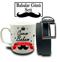 Babalar Gününe Özel Canım Babam Tasarımlı Kupa & Kemer Hediye Seti