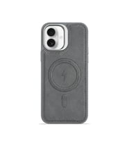 iPhone 16 GripStand MagSafe Deri Kılıf Gri