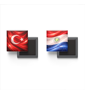 Buzdolap Magnetleri - Paraguay Bayrağı ve Türk Bayrağı - 2'li Set Magneti