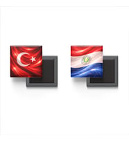 Buzdolap Magnetleri - Paraguay Bayrağı ve Türk Bayrağı - 2'li Set Magneti