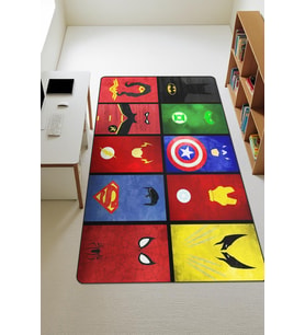Modern Dijital Baskı Kaymaz Taban Çocuk ve Genç Odası Halısı H0558