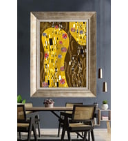 Tablore Gustav Klimt Tarzı Altın Desenli Soyut Çerçeveli Tablo Modern Mozaik Duvar Dekoru Salon Ve Ofis Tablosu