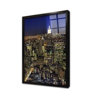 New York Gece Çerçeveli Cam Tablo