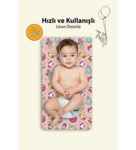 MAtGo Baby Ördekli Bebek Alt Açma Matı Minderi Yıkanır Sıvı Geçirmez Bakım Pad Örtüsü 35x65cm 2 Adet