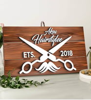 BK Gift Kişiye Özel Hairstyle Tasarımlı Dekoratif Ahşap Tabela