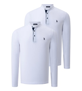 İKİLİ SET V4009 DEWBERRY ERKEK SWEATSHIRT-BEYAZ-BEYAZ (Beyaz - Beyaz)