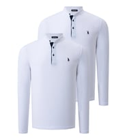 İKİLİ SET V4009 DEWBERRY ERKEK SWEATSHIRT-BEYAZ-BEYAZ (Beyaz - Beyaz)