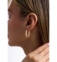 14 Ayar Oval Altın Küpe