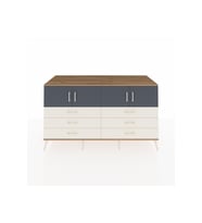 Kronos Konsol 2 Raflı 6 Çekmeceli 4 Kapaklı 176x59x99 Çam-Antrasit/Aytaşı