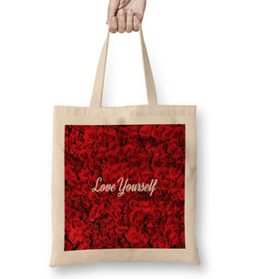 Kpop Love Yourself Roses Bez Çanta Uzun Saplı