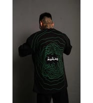 Erkek Kısa Kol Yazlık Tişört Bisiklet Yaka Baskılı Oversize T-Shirt - Siyah