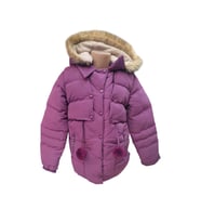 Life For Moda Kız Çocuk Önü Fermuarlı ve Çıt Çıtlı Ponpon Detaylı Çıkarılabilir Tüylü Kapüşonlu Peluş Ast (Lila)