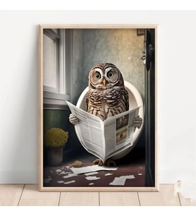 Baykuş Tasarımlı Dekoratif Duvar Posteri-Çerçevesiz 29 x 42