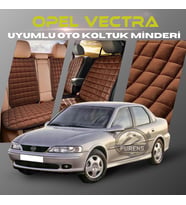 Opel Vectra Kahverengi Renk Tay Tüyü Cepli & Terletmez Sırtlı Oto Koltuk Minder Seti - Koltuk Koruma Kılıfı (ÖN & ARKA TAM SET)