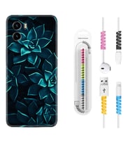 Vivo Y15S Y32 Y33S Y51 Y53S Kılıf Kablo Koruma Spiral Silikon Mistik Çiçekler 1650
