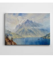Dağlar Ve Deniz Manzara Kanvas Tablo