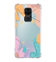 Xiaomi Redmi Note 9 Köşe Korumalı Antişok Kapak Karışık Renkler Tasarımlı Şeffaf Silikon Kılıf