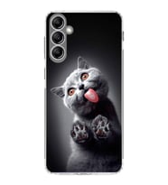 PrintiFy Samsung Galaxy A24 ile Uyumlu 1mm Slim Fit Kedi 2 050c Baskılı Şeffaf  Kılıf