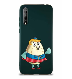 Huawei Y8P Soft Premier Kapak Bayan Puff Tasarımlı Silikon Kılıf - Yeşil (Şeffaf)
