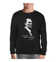 Atatürk - Ebediyen Türk Siyah Çocuk Sweatshirt