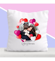 BK Gift Kişiye Özel Kalpli Fotoğraflı Yastık 13 (Beyaz)