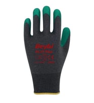 BEYBİ PL17 Flex 10 Beden Gri-Yeşil Polyesyter Likralı İpten Örülmüş Lateks Kaplı 12li Paket (3131X)