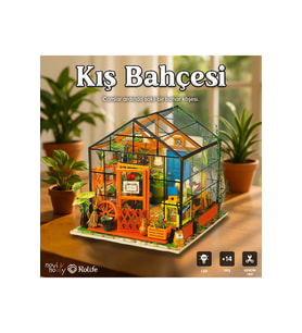 Minyatür Kış Bahçesi 3D Puzzle Ahşap Minyatür Maket Kiti DIY Kendin Yap