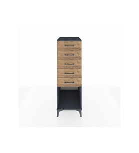 Kronos Dolap 5 Çekmeceli 44x59x134 Antrasit-Çam