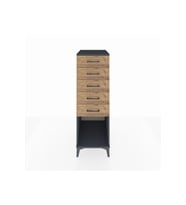Kronos Dolap 5 Çekmeceli 44x59x134 Antrasit-Çam