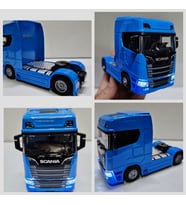 Scania Kafa Oyuncak Tır V8 R730 Taşıyıcı Scania Kupa S-770 Model Diecast 12 Cm Maket Koleksiyon (Mavi)