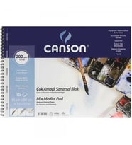 CANSON RESİM ve ÇİZİM DEFTERİ MİX MEDIA FINFACE SPİRALLİ 35x50 200 GR 15 YP.
