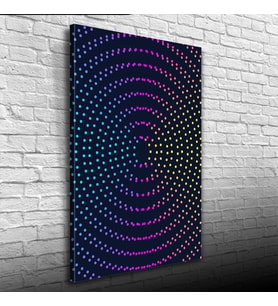 Dairesel sıralı Renkli Noktalar Kanvas Tablo 50 x 70